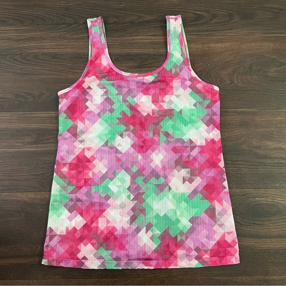 Reebok Tops - Reebok Pink and Green Sheer Tank Top - Womens Large 12-14